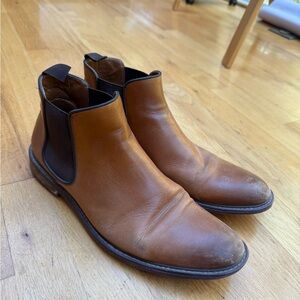 Nordstrom Men’s Shop Brown Leather Chelsea Boots Size 9.5